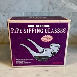 Bar Bespoke Set of 2 Sipping Glasses Sit Upright Borosilicate Glass